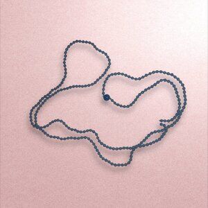 Vintage Blue Glass Beaded Necklace With Circular Clasp Closure